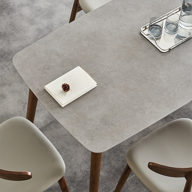 Solid Wood Mid-Century Modern Table Rectangle Sintered Stone Table Clearhalo ' dining_table' 'Dining Tables & Seating' 'Dining Tables' 'furn' 'furn_dining_table' 'Furniture' 'furniture_dining_table' 'Kitchen & Dining Furniture' 'kitchen&dining_furn' 'kitchen' 'kitchen_dining_table' 4110901