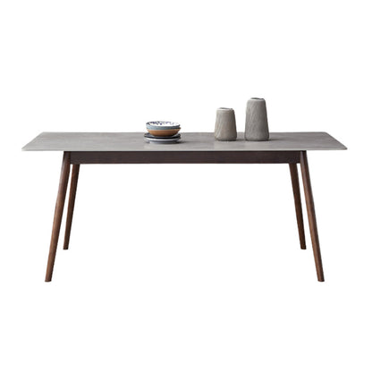 Solid Wood Mid-Century Modern Table Rectangle Sintered Stone Table for Dining Room Without Chairs Clearhalo ' dining_table' 'Dining Tables & Seating' 'Dining Tables' 'furn' 'furn_dining_table' 'Furniture' 'furniture_dining_table' 'Kitchen & Dining Furniture' 'kitchen&dining_furn' 'kitchen' 'kitchen_dining_table' 4110913