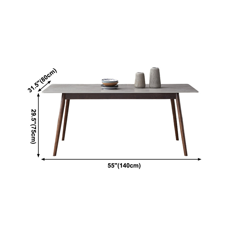 Solid Wood Mid-Century Modern Table Rectangle Sintered Stone Table for Dining Room Clearhalo ' dining_table' 'Dining Tables & Seating' 'Dining Tables' 'furn' 'furn_dining_table' 'Furniture' 'furniture_dining_table' 'Kitchen & Dining Furniture' 'kitchen&dining_furn' 'kitchen' 'kitchen_dining_table' 4110917