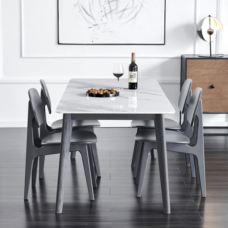 Solid Wood Mid-Century Modern Table Rectangle Sintered Stone Top Table for Dining Room Clearhalo ' dining_table' 'Dining Tables & Seating' 'Dining Tables' 'furn' 'furn_dining_table' 'Furniture' 'furniture_dining_table' 'Kitchen & Dining Furniture' 'kitchen&dining_furn' 'kitchen' 'kitchen_dining_table' 4110921