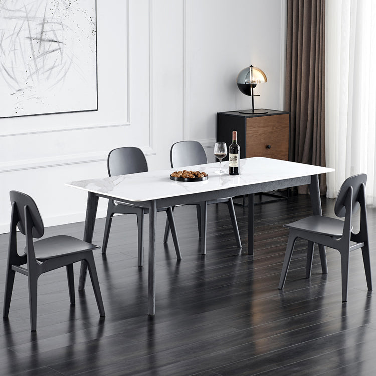 Solid Wood Mid-Century Modern Table Rectangle Sintered Stone Top Table for Dining Room Clearhalo ' dining_table' 'Dining Tables & Seating' 'Dining Tables' 'furn' 'furn_dining_table' 'Furniture' 'furniture_dining_table' 'Kitchen & Dining Furniture' 'kitchen&dining_furn' 'kitchen' 'kitchen_dining_table' 4110923