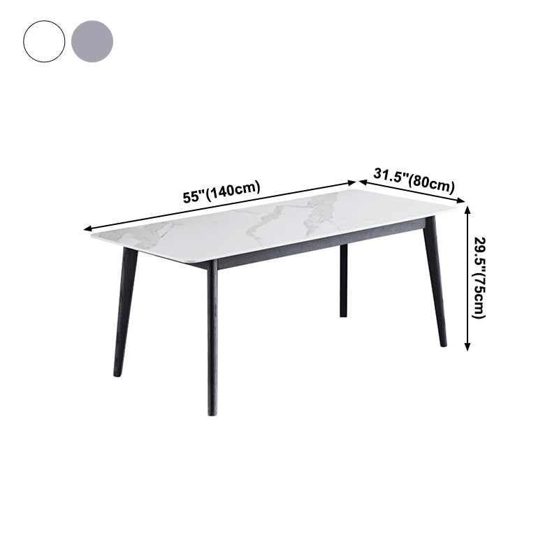 Solid Wood Mid-Century Modern Table Rectangle Sintered Stone Top Table for Dining Room Clearhalo ' dining_table' 'Dining Tables & Seating' 'Dining Tables' 'furn' 'furn_dining_table' 'Furniture' 'furniture_dining_table' 'Kitchen & Dining Furniture' 'kitchen&dining_furn' 'kitchen' 'kitchen_dining_table' 4110930