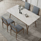 Sintered Stone Rectangle Dining Table White Stone Top Table with Wooden Base and 4 Legs Clearhalo ' dining_table' 'Dining Tables & Seating' 'Dining Tables' 'furn' 'furn_dining_table' 'Furniture' 'furniture_dining_table' 'Kitchen & Dining Furniture' 'kitchen&dining_furn' 'kitchen' 'kitchen_dining_table' 4110933