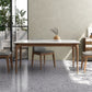 Rectangle White Tone Dining Table Sintered Stone Table Retro Modern with 4 Legs Clearhalo ' dining_table' 'Dining Tables & Seating' 'Dining Tables' 'furn' 'furn_dining_table' 'Furniture' 'furniture_dining_table' 'Kitchen & Dining Furniture' 'kitchen&dining_furn' 'kitchen' 'kitchen_dining_table' 4110947