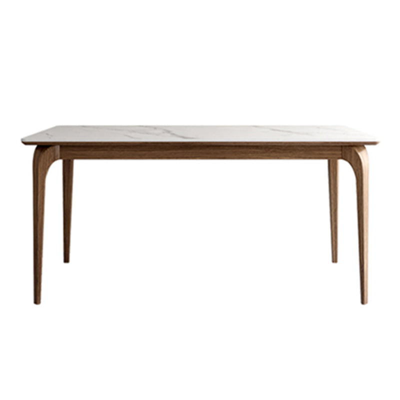 Rectangle White Tone Dining Table Sintered Stone Table Retro Modern with 4 Legs Without Chairs Clearhalo ' dining_table' 'Dining Tables & Seating' 'Dining Tables' 'furn' 'furn_dining_table' 'Furniture' 'furniture_dining_table' 'Kitchen & Dining Furniture' 'kitchen&dining_furn' 'kitchen' 'kitchen_dining_table' 4110950