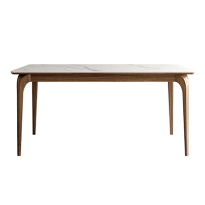 Rectangle White Tone Dining Table Sintered Stone Table Retro Modern with 4 Legs Without Chairs Clearhalo ' dining_table' 'Dining Tables & Seating' 'Dining Tables' 'furn' 'furn_dining_table' 'Furniture' 'furniture_dining_table' 'Kitchen & Dining Furniture' 'kitchen&dining_furn' 'kitchen' 'kitchen_dining_table' 4110950