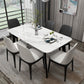 Sintered Stone White Dining Table Retro Modern 4 Legs Table for Dining Room Clearhalo ' dining_table' 'Dining Tables & Seating' 'Dining Tables' 'furn' 'furn_dining_table' 'Furniture' 'furniture_dining_table' 'Kitchen & Dining Furniture' 'kitchen&dining_furn' 'kitchen' 'kitchen_dining_table' 4110959