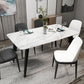Sintered Stone White Dining Table Retro Modern 4 Legs Table for Dining Room Clearhalo ' dining_table' 'Dining Tables & Seating' 'Dining Tables' 'furn' 'furn_dining_table' 'Furniture' 'furniture_dining_table' 'Kitchen & Dining Furniture' 'kitchen&dining_furn' 'kitchen' 'kitchen_dining_table' 4110970