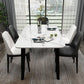 Sintered Stone White Dining Table Retro Modern 4 Legs Table for Dining Room Clearhalo ' dining_table' 'Dining Tables & Seating' 'Dining Tables' 'furn' 'furn_dining_table' 'Furniture' 'furniture_dining_table' 'Kitchen & Dining Furniture' 'kitchen&dining_furn' 'kitchen' 'kitchen_dining_table' 4110972