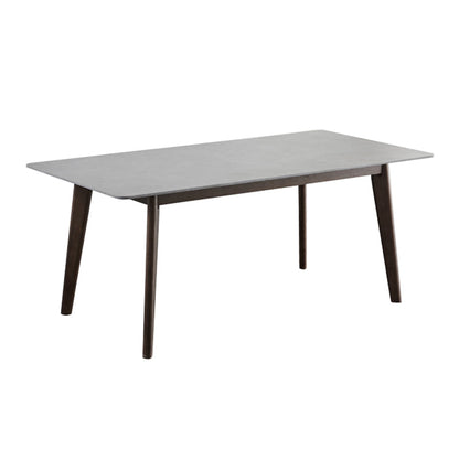 Mid-Century Modern Dining Table Gray Sintered Stone 4 Legs Dining Table with Wooden Base Without Chairs Clearhalo ' dining_table' 'Dining Tables & Seating' 'Dining Tables' 'furn' 'furn_dining_table' 'Furniture' 'furniture_dining_table' 'Kitchen & Dining Furniture' 'kitchen&dining_furn' 'kitchen' 'kitchen_dining_table' 4111001