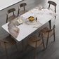 Mid-Century Modern Dining Table Rectangle Sintered Stone Dining Table with Wood Base Pandora Gold Without Chairs Clearhalo ' dining_table' 'Dining Tables & Seating' 'Dining Tables' 'furn' 'furn_dining_table' 'Furniture' 'furniture_dining_table' 'Kitchen & Dining Furniture' 'kitchen&dining_furn' 'kitchen' 'kitchen_dining_table' 4111008