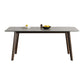 Mid-Century Modern Dining Table Rectangle Sintered Stone Dining Table with Wood Base Gray Without Chairs Clearhalo ' dining_table' 'Dining Tables & Seating' 'Dining Tables' 'furn' 'furn_dining_table' 'Furniture' 'furniture_dining_table' 'Kitchen & Dining Furniture' 'kitchen&dining_furn' 'kitchen' 'kitchen_dining_table' 4111010