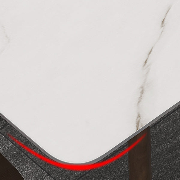 Mid-Century Modern Dining Table Rectangle Sintered Stone Dining Table with Wood Base Clearhalo ' dining_table' 'Dining Tables & Seating' 'Dining Tables' 'furn' 'furn_dining_table' 'Furniture' 'furniture_dining_table' 'Kitchen & Dining Furniture' 'kitchen&dining_furn' 'kitchen' 'kitchen_dining_table' 4111012