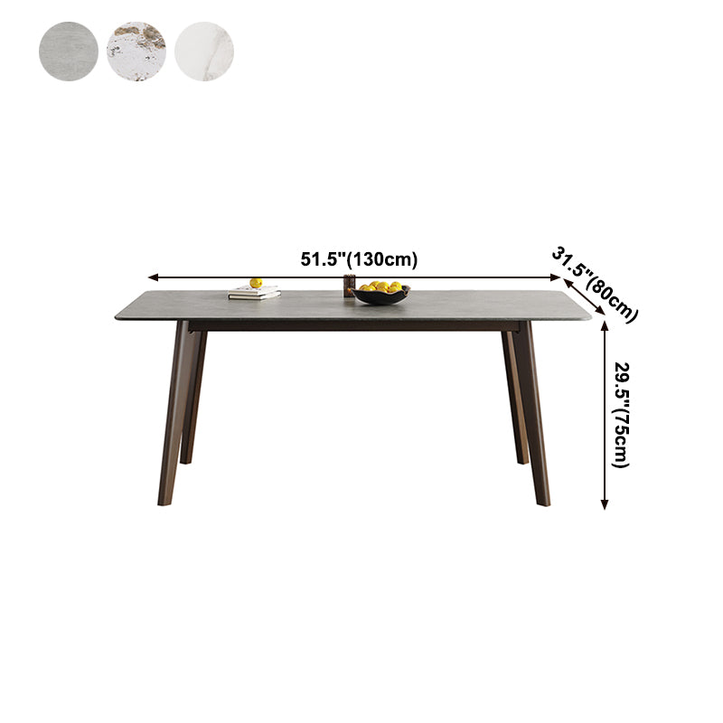 Mid-Century Modern Dining Table Rectangle Sintered Stone Dining Table with Wood Base Clearhalo ' dining_table' 'Dining Tables & Seating' 'Dining Tables' 'furn' 'furn_dining_table' 'Furniture' 'furniture_dining_table' 'Kitchen & Dining Furniture' 'kitchen&dining_furn' 'kitchen' 'kitchen_dining_table' 4111019