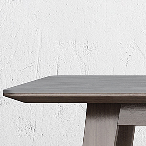 Mid-Century Modern Dining Table Gray Sintered Stone Dining Table with Wood Base Clearhalo ' dining_table' 'Dining Tables & Seating' 'Dining Tables' 'furn' 'furn_dining_table' 'Furniture' 'furniture_dining_table' 'Kitchen & Dining Furniture' 'kitchen&dining_furn' 'kitchen' 'kitchen_dining_table' 4111030