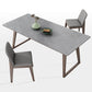 Mid-Century Modern Dining Table Gray Sintered Stone Dining Table with Wood Base Clearhalo ' dining_table' 'Dining Tables & Seating' 'Dining Tables' 'furn' 'furn_dining_table' 'Furniture' 'furniture_dining_table' 'Kitchen & Dining Furniture' 'kitchen&dining_furn' 'kitchen' 'kitchen_dining_table' 4111032