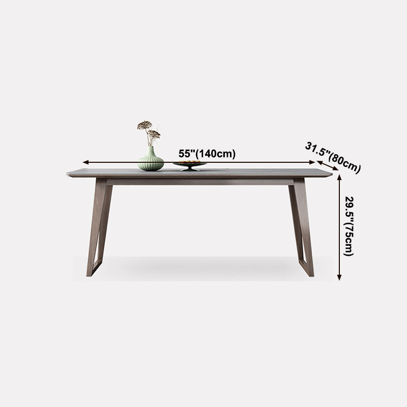 Mid-Century Modern Dining Table Gray Sintered Stone Dining Table with Wood Base Clearhalo ' dining_table' 'Dining Tables & Seating' 'Dining Tables' 'furn' 'furn_dining_table' 'Furniture' 'furniture_dining_table' 'Kitchen & Dining Furniture' 'kitchen&dining_furn' 'kitchen' 'kitchen_dining_table' 4111039
