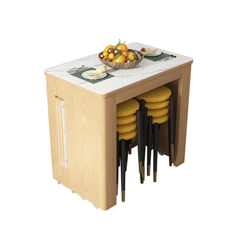 73'' Artificial Foldable Dining Table Extendable Rectangle Table with 5 Legs Stone Natural Without Chairs Clearhalo ' dining_table' 'Dining Tables & Seating' 'Dining Tables' 'furn' 'furn_dining_table' 'Furniture' 'furniture_dining_table' 'Kitchen & Dining Furniture' 'kitchen&dining_furn' 'kitchen' 'kitchen_dining_table' 4111062