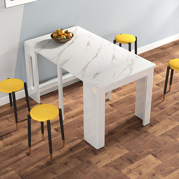 73'' Artificial Foldable Dining Table Extendable Rectangle Table with 5 Legs Clearhalo ' dining_table' 'Dining Tables & Seating' 'Dining Tables' 'furn' 'furn_dining_table' 'Furniture' 'furniture_dining_table' 'Kitchen & Dining Furniture' 'kitchen&dining_furn' 'kitchen' 'kitchen_dining_table' 4111063
