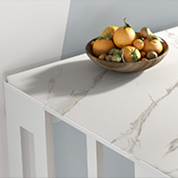 73'' Artificial Foldable Dining Table Extendable Rectangle Table with 5 Legs Clearhalo ' dining_table' 'Dining Tables & Seating' 'Dining Tables' 'furn' 'furn_dining_table' 'Furniture' 'furniture_dining_table' 'Kitchen & Dining Furniture' 'kitchen&dining_furn' 'kitchen' 'kitchen_dining_table' 4111069