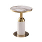 Round Stone Dining Table Traditional Luxury Dining Room Collection with Pedestal Base Pandora & Gold Without Chairs Clearhalo ' dining_table' 'Dining Tables & Seating' 'Dining Tables' 'furn' 'furn_dining_table' 'Furniture' 'furniture_dining_table' 'Kitchen & Dining Furniture' 'kitchen&dining_furn' 'kitchen' 'kitchen_dining_table' 4111096