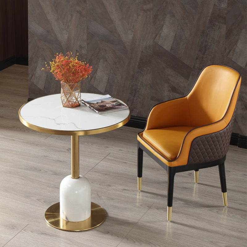 Round Stone Dining Table Traditional Luxury Dining Room Collection with Pedestal Base Clearhalo ' dining_table' 'Dining Tables & Seating' 'Dining Tables' 'furn' 'furn_dining_table' 'Furniture' 'furniture_dining_table' 'Kitchen & Dining Furniture' 'kitchen&dining_furn' 'kitchen' 'kitchen_dining_table' 4111099