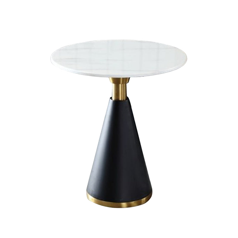 Round Stone Dining Table Traditional Luxury Dining Room Collection with Pedestal Base Black White Without Chairs Clearhalo ' dining_table' 'Dining Tables & Seating' 'Dining Tables' 'furn' 'furn_dining_table' 'Furniture' 'furniture_dining_table' 'Kitchen & Dining Furniture' 'kitchen&dining_furn' 'kitchen' 'kitchen_dining_table' 4111101