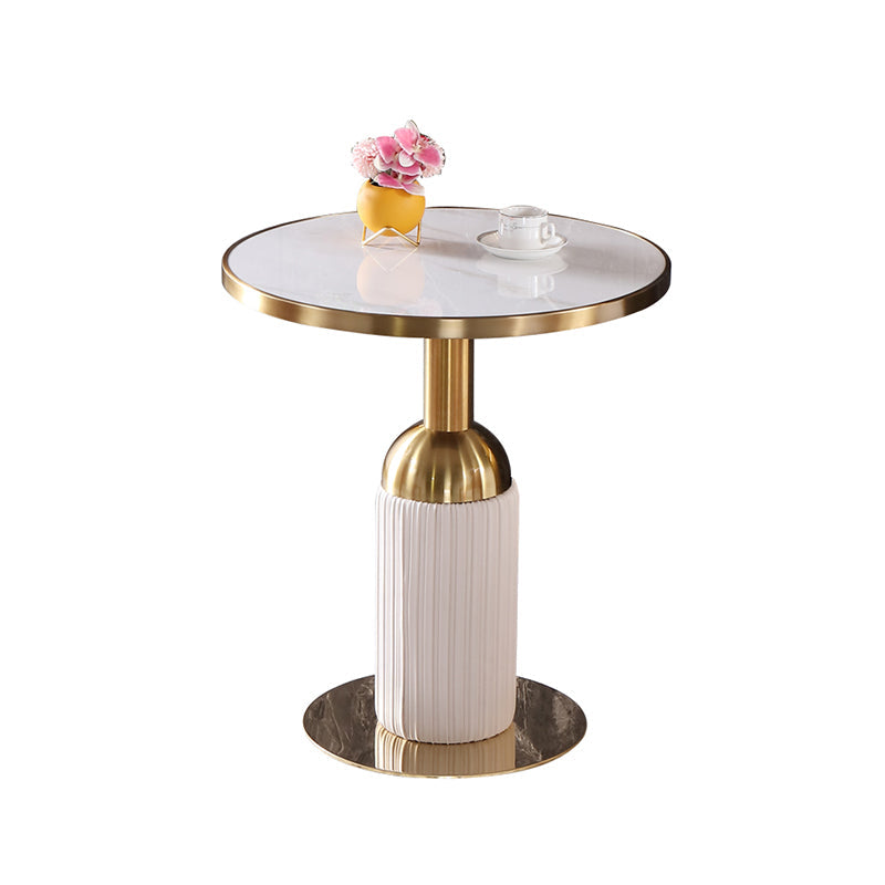 Round Stone Dining Table Traditional Luxury Dining Room Collection with Pedestal Base Gold Without Chairs Clearhalo ' dining_table' 'Dining Tables & Seating' 'Dining Tables' 'furn' 'furn_dining_table' 'Furniture' 'furniture_dining_table' 'Kitchen & Dining Furniture' 'kitchen&dining_furn' 'kitchen' 'kitchen_dining_table' 4111102