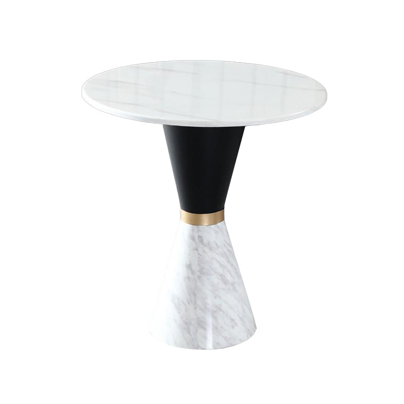 Round Stone Dining Table Traditional Luxury Dining Room Collection with Pedestal Base White Without Chairs Clearhalo ' dining_table' 'Dining Tables & Seating' 'Dining Tables' 'furn' 'furn_dining_table' 'Furniture' 'furniture_dining_table' 'Kitchen & Dining Furniture' 'kitchen&dining_furn' 'kitchen' 'kitchen_dining_table' 4111104