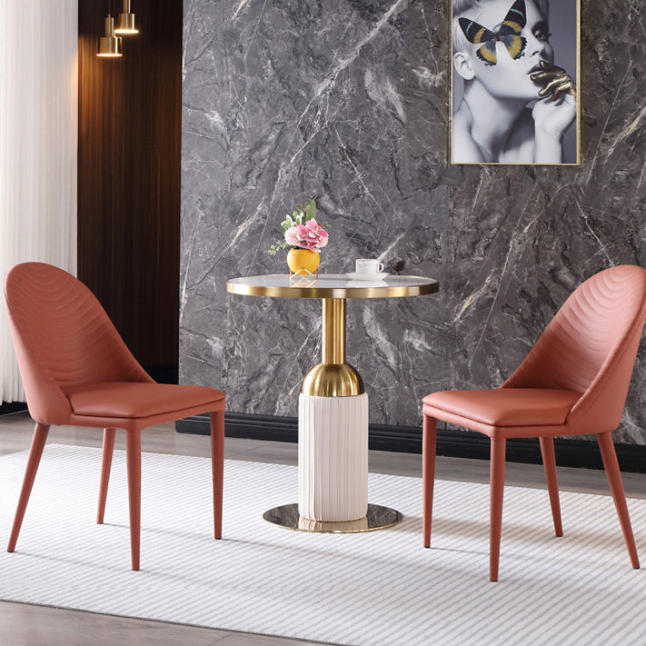 Round Stone Dining Table Traditional Luxury Dining Room Collection with Pedestal Base Clearhalo ' dining_table' 'Dining Tables & Seating' 'Dining Tables' 'furn' 'furn_dining_table' 'Furniture' 'furniture_dining_table' 'Kitchen & Dining Furniture' 'kitchen&dining_furn' 'kitchen' 'kitchen_dining_table' 4111111