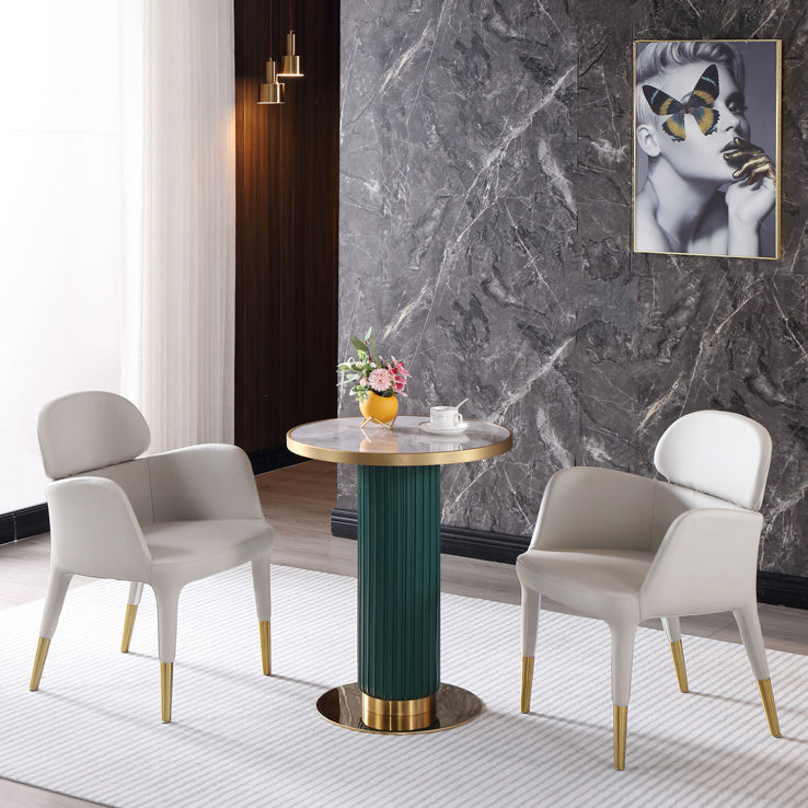Round Stone Dining Table Traditional Luxury Dining Room Collection with Pedestal Base Clearhalo ' dining_table' 'Dining Tables & Seating' 'Dining Tables' 'furn' 'furn_dining_table' 'Furniture' 'furniture_dining_table' 'Kitchen & Dining Furniture' 'kitchen&dining_furn' 'kitchen' 'kitchen_dining_table' 4111113