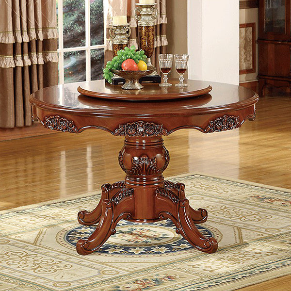 51.18'' Vitoria Round Shape Table Kitchen Dining Table with Pedestal Base Clearhalo ' dining_table' 'Dining Tables & Seating' 'Dining Tables' 'furn' 'furn_dining_table' 'Furniture' 'furniture_dining_table' 'Kitchen & Dining Furniture' 'kitchen&dining_furn' 'kitchen' 'kitchen_dining_table' 4111145