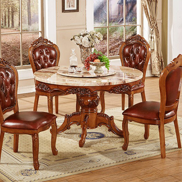 51.18'' Vitoria Round Shape Table Kitchen Dining Table with Pedestal Base Clearhalo ' dining_table' 'Dining Tables & Seating' 'Dining Tables' 'furn' 'furn_dining_table' 'Furniture' 'furniture_dining_table' 'Kitchen & Dining Furniture' 'kitchen&dining_furn' 'kitchen' 'kitchen_dining_table' 4111147