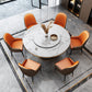 Glam Standard Marble Dining Table Round Shape Kitchen Dining Table with Pedestal Base Clearhalo ' dining_table' 'Dining Tables & Seating' 'Dining Tables' 'furn' 'furn_dining_table' 'Furniture' 'furniture_dining_table' 'Kitchen & Dining Furniture' 'kitchen&dining_furn' 'kitchen' 'kitchen_dining_table' 4111154