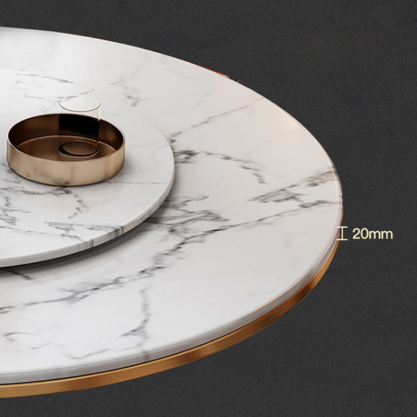 Glam Standard Marble Dining Table Round Shape Kitchen Dining Table with Pedestal Base Clearhalo ' dining_table' 'Dining Tables & Seating' 'Dining Tables' 'furn' 'furn_dining_table' 'Furniture' 'furniture_dining_table' 'Kitchen & Dining Furniture' 'kitchen&dining_furn' 'kitchen' 'kitchen_dining_table' 4111156