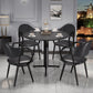 Stone Dining Table Traditional Luxury Dining Site Table with Tripod Base Black Without Chairs Clearhalo ' dining_table' 'Dining Tables & Seating' 'Dining Tables' 'furn' 'furn_dining_table' 'Furniture' 'furniture_dining_table' 'Kitchen & Dining Furniture' 'kitchen&dining_furn' 'kitchen' 'kitchen_dining_table' 4111168