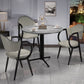 Stone Dining Table Traditional Luxury Dining Site Table with Tripod Base Clearhalo ' dining_table' 'Dining Tables & Seating' 'Dining Tables' 'furn' 'furn_dining_table' 'Furniture' 'furniture_dining_table' 'Kitchen & Dining Furniture' 'kitchen&dining_furn' 'kitchen' 'kitchen_dining_table' 4111175