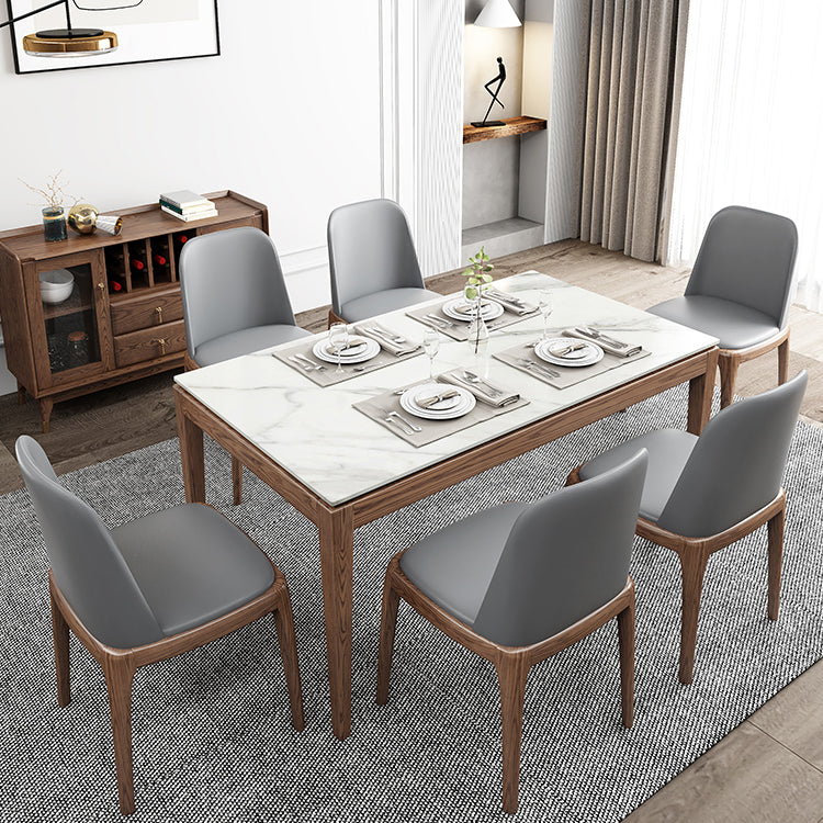 Sintered Stone Top Rectangle Table in White Medieval Modern Table with 4 Legs Clearhalo ' dining_table' 'Dining Tables & Seating' 'Dining Tables' 'furn' 'furn_dining_table' 'Furniture' 'furniture_dining_table' 'Kitchen & Dining Furniture' 'kitchen&dining_furn' 'kitchen' 'kitchen_dining_table' 4111196