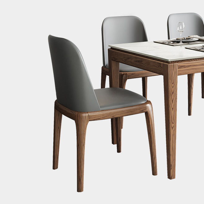 Sintered Stone Top Rectangle Table in White Medieval Modern Table with 4 Legs Clearhalo ' dining_table' 'Dining Tables & Seating' 'Dining Tables' 'furn' 'furn_dining_table' 'Furniture' 'furniture_dining_table' 'Kitchen & Dining Furniture' 'kitchen&dining_furn' 'kitchen' 'kitchen_dining_table' 4111202