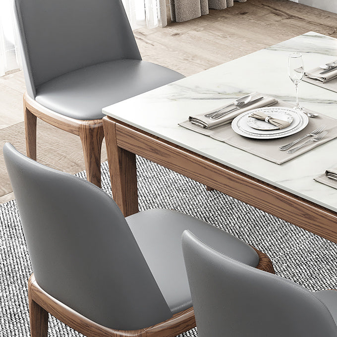 Sintered Stone Top Rectangle Table in White Medieval Modern Table with 4 Legs Clearhalo ' dining_table' 'Dining Tables & Seating' 'Dining Tables' 'furn' 'furn_dining_table' 'Furniture' 'furniture_dining_table' 'Kitchen & Dining Furniture' 'kitchen&dining_furn' 'kitchen' 'kitchen_dining_table' 4111205