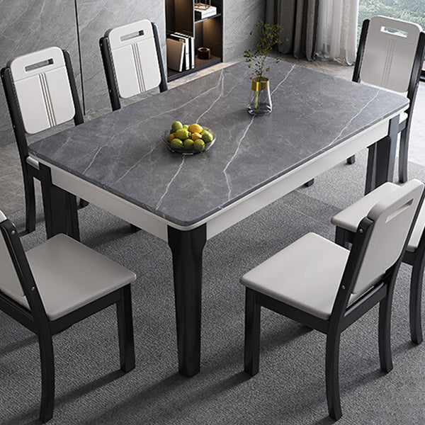 Mid-Century Rectangle Dining Table Sintered Stone Table with 4 Legs Base Clearhalo ' dining_table' 'Dining Tables & Seating' 'Dining Tables' 'furn' 'furn_dining_table' 'Furniture' 'furniture_dining_table' 'Kitchen & Dining Furniture' 'kitchen&dining_furn' 'kitchen' 'kitchen_dining_table' 4111233