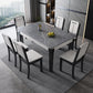 Mid-Century Rectangle Dining Table Sintered Stone Table with 4 Legs Base Gray Without Chairs Clearhalo ' dining_table' 'Dining Tables & Seating' 'Dining Tables' 'furn' 'furn_dining_table' 'Furniture' 'furniture_dining_table' 'Kitchen & Dining Furniture' 'kitchen&dining_furn' 'kitchen' 'kitchen_dining_table' 4111235