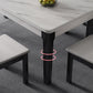 Mid-Century Rectangle Dining Table Sintered Stone Table with 4 Legs Base Clearhalo ' dining_table' 'Dining Tables & Seating' 'Dining Tables' 'furn' 'furn_dining_table' 'Furniture' 'furniture_dining_table' 'Kitchen & Dining Furniture' 'kitchen&dining_furn' 'kitchen' 'kitchen_dining_table' 4111240