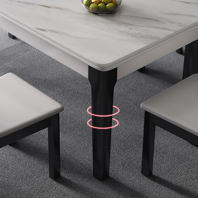 Mid-Century Rectangle Dining Table Sintered Stone Table with 4 Legs Base Clearhalo ' dining_table' 'Dining Tables & Seating' 'Dining Tables' 'furn' 'furn_dining_table' 'Furniture' 'furniture_dining_table' 'Kitchen & Dining Furniture' 'kitchen&dining_furn' 'kitchen' 'kitchen_dining_table' 4111240