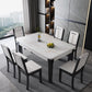 Mid-Century Rectangle Dining Table Sintered Stone Table with 4 Legs Base Clearhalo ' dining_table' 'Dining Tables & Seating' 'Dining Tables' 'furn' 'furn_dining_table' 'Furniture' 'furniture_dining_table' 'Kitchen & Dining Furniture' 'kitchen&dining_furn' 'kitchen' 'kitchen_dining_table' 4111244