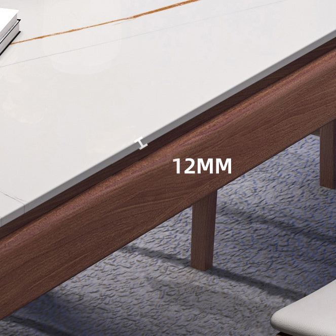 Mid-Century Modern Rectangle Dining Table Sintered Stone Table with 4 Legs Base Clearhalo ' dining_table' 'Dining Tables & Seating' 'Dining Tables' 'furn' 'furn_dining_table' 'Furniture' 'furniture_dining_table' 'Kitchen & Dining Furniture' 'kitchen&dining_furn' 'kitchen' 'kitchen_dining_table' 4111257
