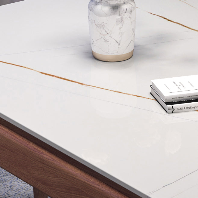 Mid-Century Modern Rectangle Dining Table Sintered Stone Table with 4 Legs Base Clearhalo ' dining_table' 'Dining Tables & Seating' 'Dining Tables' 'furn' 'furn_dining_table' 'Furniture' 'furniture_dining_table' 'Kitchen & Dining Furniture' 'kitchen&dining_furn' 'kitchen' 'kitchen_dining_table' 4111260