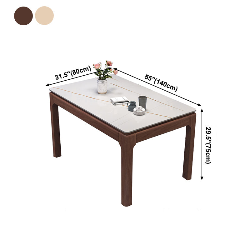 Mid-Century Modern Rectangle Dining Table Sintered Stone Table with 4 Legs Base Clearhalo ' dining_table' 'Dining Tables & Seating' 'Dining Tables' 'furn' 'furn_dining_table' 'Furniture' 'furniture_dining_table' 'Kitchen & Dining Furniture' 'kitchen&dining_furn' 'kitchen' 'kitchen_dining_table' 4111265