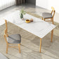 Midcentury Rectangle Dining Table Sintered Stone Table with 4 Legs Wood Base Clearhalo ' dining_table' 'Dining Tables & Seating' 'Dining Tables' 'furn' 'furn_dining_table' 'Furniture' 'furniture_dining_table' 'Kitchen & Dining Furniture' 'kitchen&dining_furn' 'kitchen' 'kitchen_dining_table' 4111279