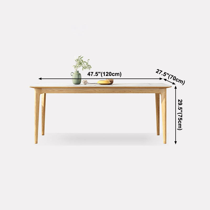 Midcentury Rectangle Dining Table Sintered Stone Table with 4 Legs Wood Base Clearhalo ' dining_table' 'Dining Tables & Seating' 'Dining Tables' 'furn' 'furn_dining_table' 'Furniture' 'furniture_dining_table' 'Kitchen & Dining Furniture' 'kitchen&dining_furn' 'kitchen' 'kitchen_dining_table' 4111281